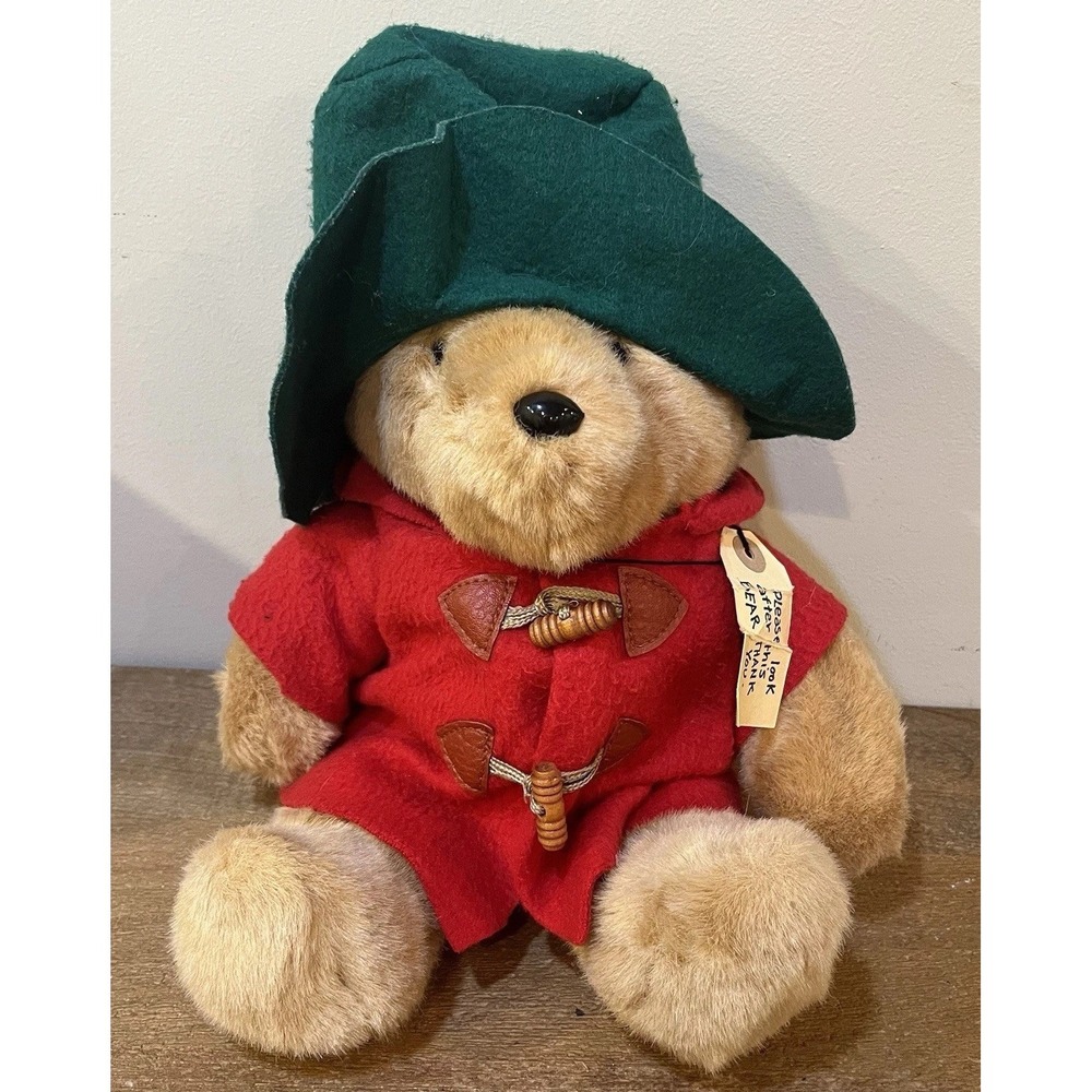 VTG Eden Toys Paddington Bear Plush Red Coat Darkest Peru Tag Stuffed Animal 16"